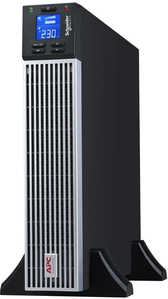 APC Easy UPS On-Line, 1000 VA / 900 W ličio jonų, stelažas / bokštas 2U, 230 V, 6 IEC C13 lizdai, išmanusis kortelės lizdas, su bėgelio rinkiniu