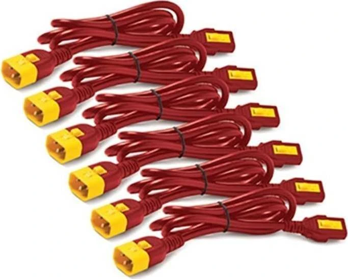 APC maitinimo kabelis APC 6 abėcėlės maitinimo kabelis raudonas 1,22 m C13 skydelis C14 skydelis