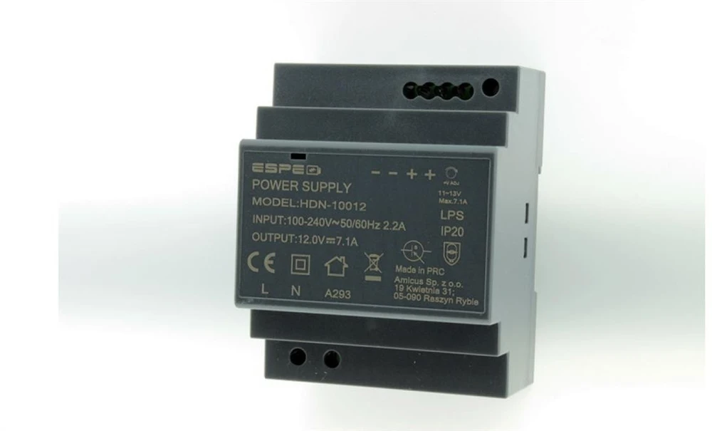 DIN bėgelio ESPE HDN-10012 12V/85W/7.1A JUNGIMO MAITINIMAS