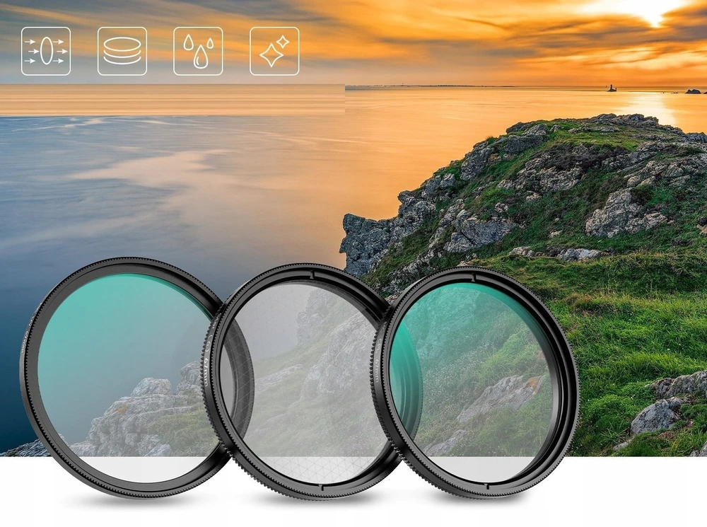 Apexel Apexel Cpl UV Star telefono filtro rinkinys 67 mm spaustuko adapteris 52 mm / APL-67FL3s