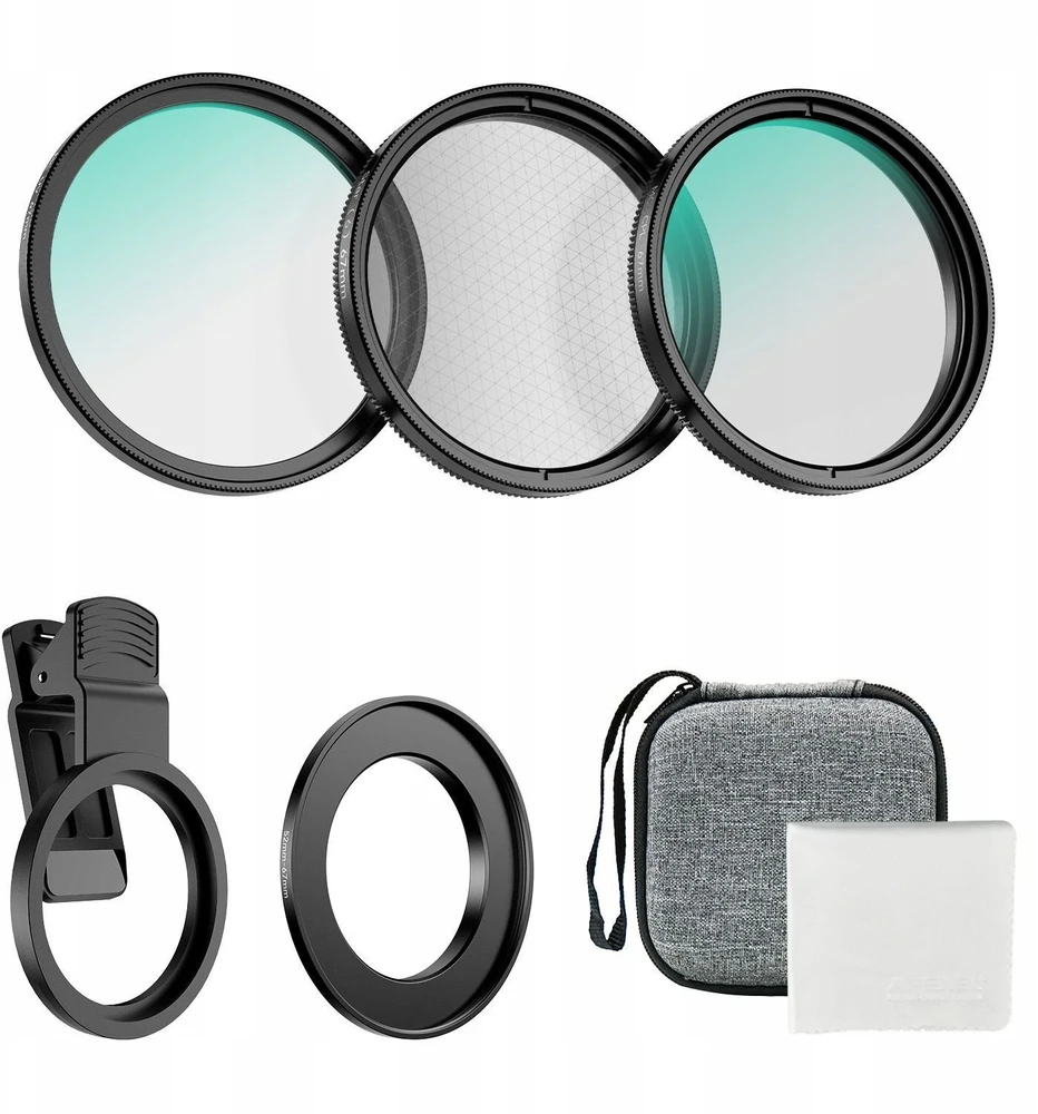 Apexel Apexel Cpl UV Star telefono filtro rinkinys 67 mm spaustuko adapteris 52 mm / APL-67FL3s