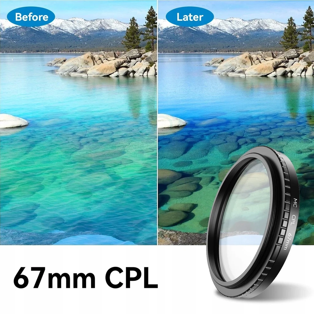 Apexel Apexel Cpl UV Star telefono filtro rinkinys 67 mm spaustuko adapteris 52 mm / APL-67FL3s