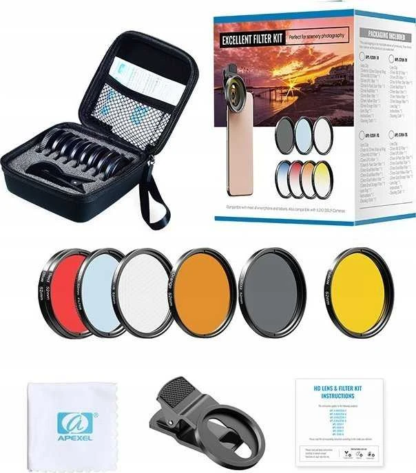 Apexel Filtras rinkinys 7w1 Apexel Filtras telefonui / Apl- 52uv- 7f