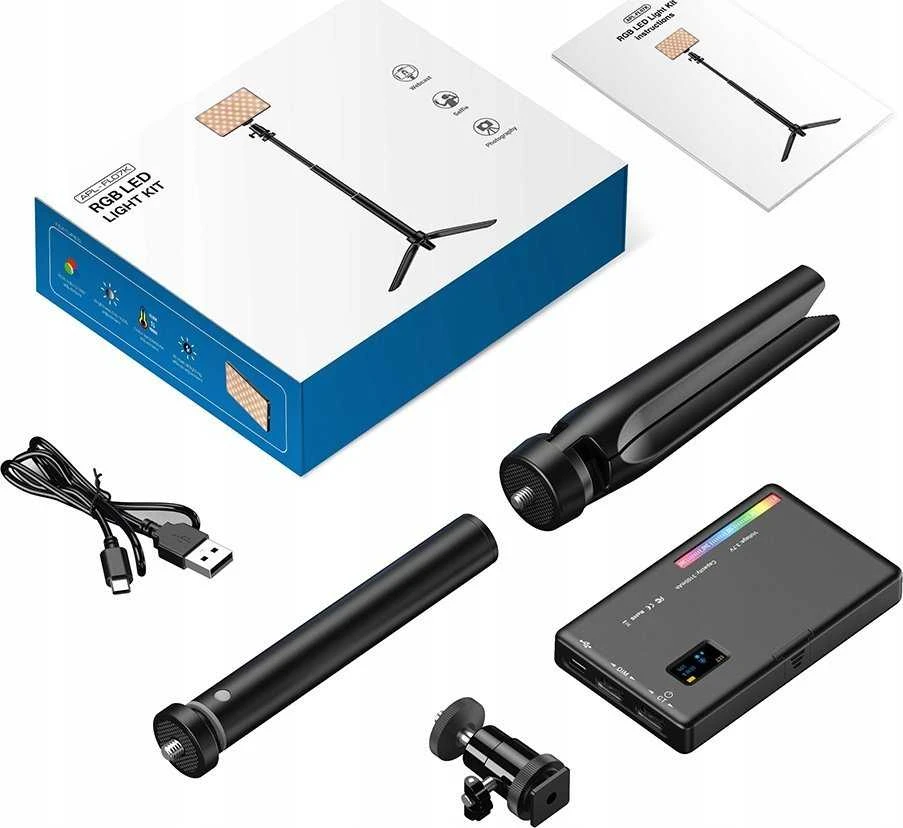 Apexel LED 140 RGB / 3100 mAh 1/4'''' ISO + Trikojis + 3D galvutė (APL-FL07)