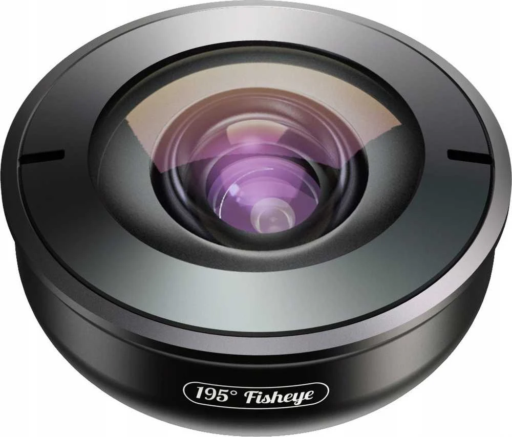 Fotoaparato Objektyvas - Apexel APL-HB195F Fish Eye Lens 195° Matymo Kampas Universalus Klipas
