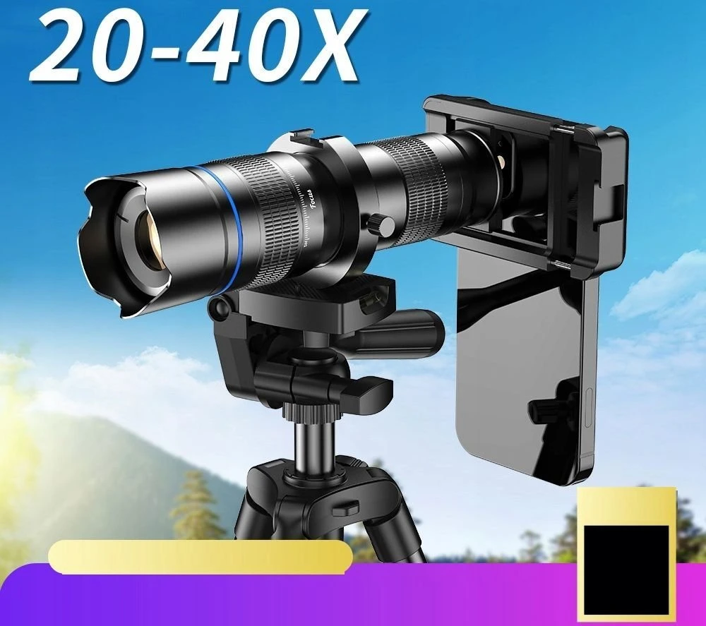 Apexel Objektyvas Tele Zoom Focus Optinis 20-40x + Trikojis Telefonui Smartfonui / Apl-20-40xjj029 (SB11890)