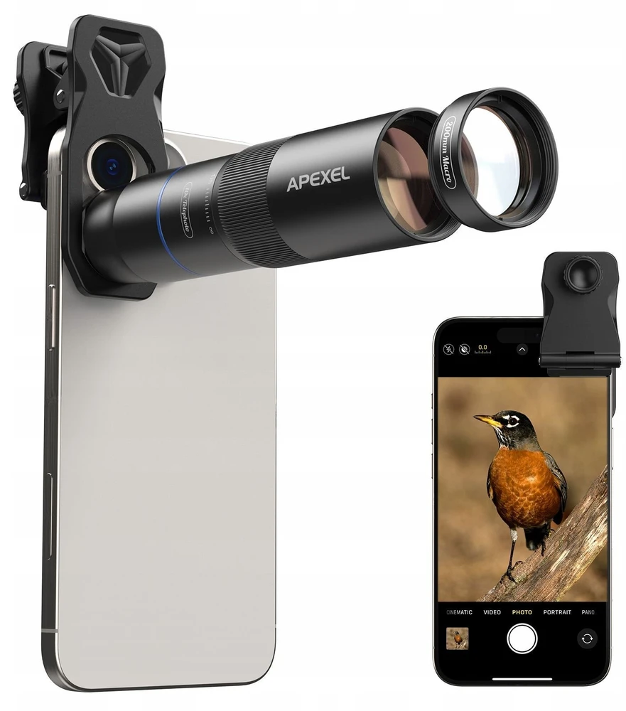Apexel Objektyvas Zoom Tele 10x + Makro 200mm išmaniesiems telefonams / / Apl-tm10 (SB11886)