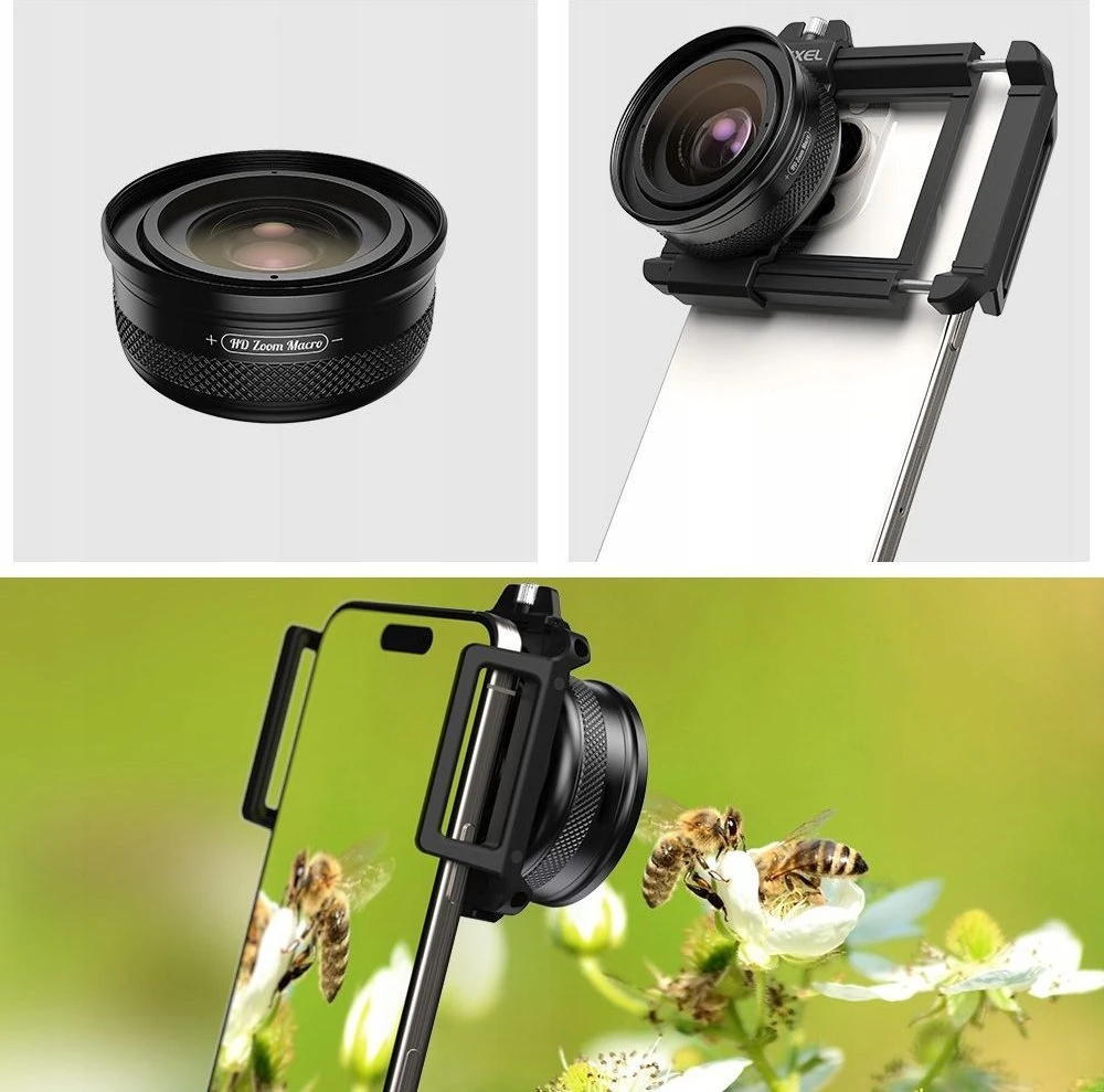 „Apexel Super Macro“ objektyvas HD 10–20 kartų priartinimas išmaniesiems telefonams / „Apl-zm100“