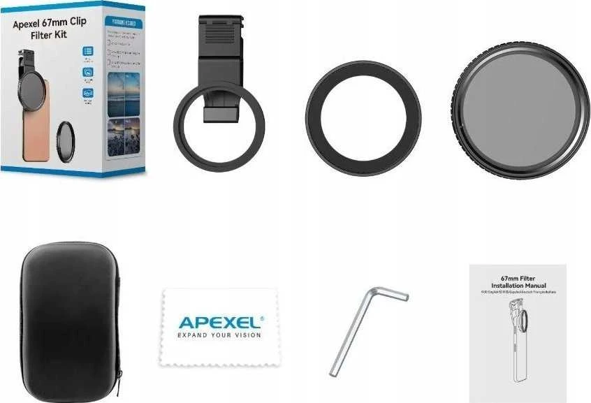 „Apexel Lens“ objektyvo filtrai CPL poliarizuotas 67 mm rago formos ISO dažnis telefonui / APL-67CPL