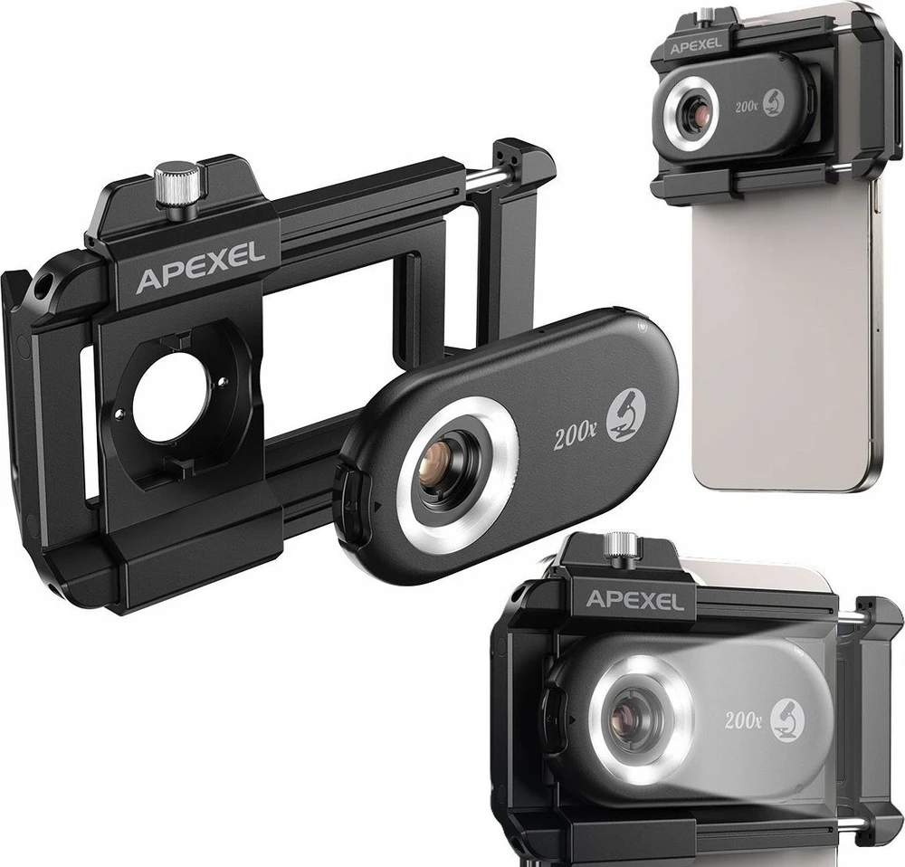 Mobilus Telefonas Mikroskopas - Apexel APL-MS200 200x Didinimas su LED Šviesa