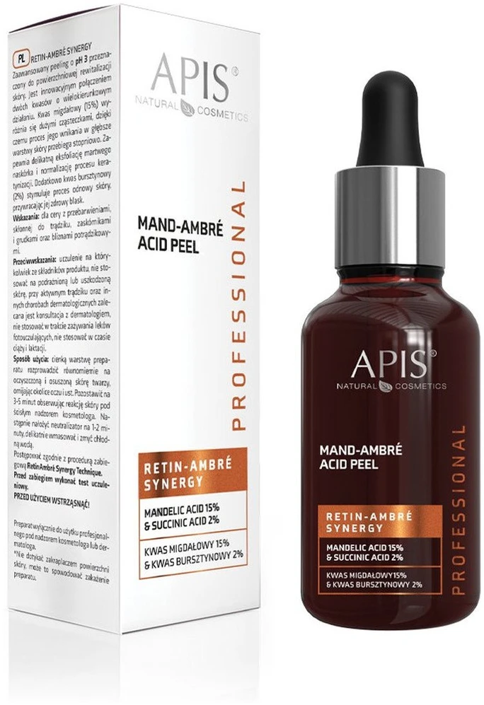 Apis Apis Retin – Ambre Synergy Migdolų rūgštis 15 % ir gintaro rūgštis 2 % 30 ml