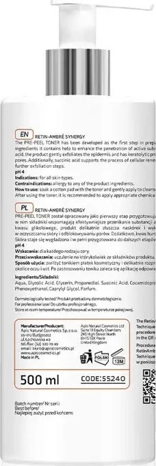 Apis Apis Retin - Ambre Synergy Tonik Przygotowujący To Eksfoliacji 500ml