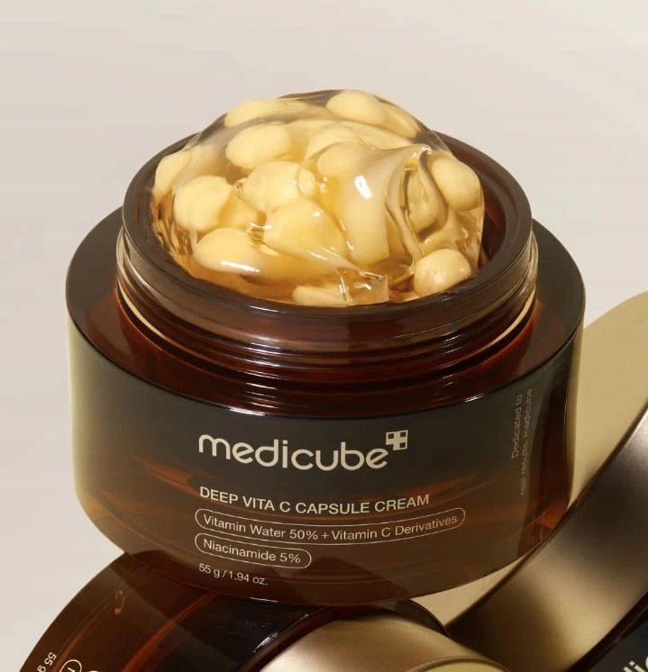 Medicube - Deep Vita C Capsule Cream - Brightening and Firming Face Cream - Skaistinantis ir stangrinantis veido kremas, 55 g