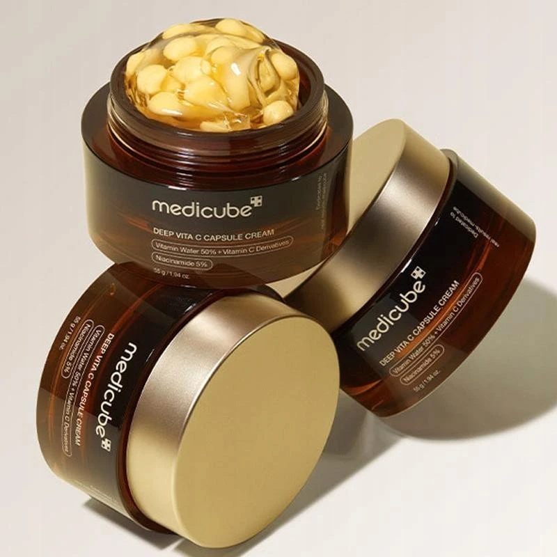Medicube - Deep Vita C Capsule Cream - Brightening and Firming Face Cream - Skaistinantis ir stangrinantis veido kremas, 55 g