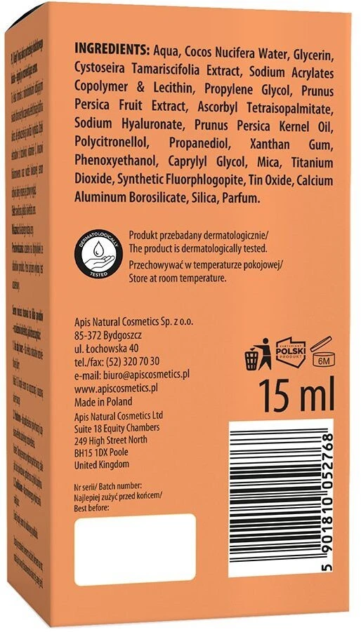 Activeshop Švytėjimo suteikiantis veido serumas APIS Peachy Skin 15 ml
