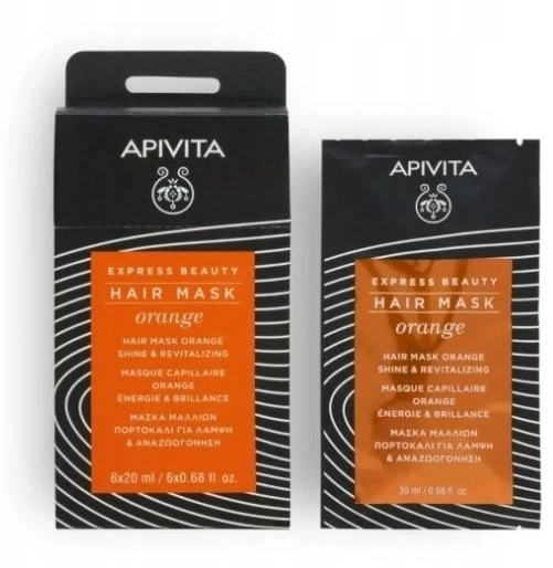 Apivita Oranžinis Hair Treatment Kreminis Mask Revitalizing, 20 ml