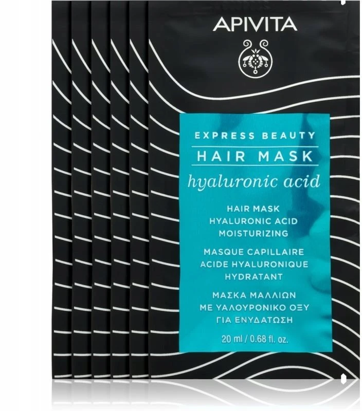 Apivita Express Beauty Hair Mask Hyaluronic Acid plaukų kaukė, 20 ml