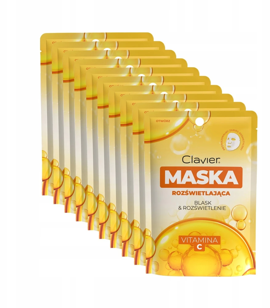 Aplb Clavier Šviesinamoji lakštinė kaukė su vitaminu C, 10 vnt.