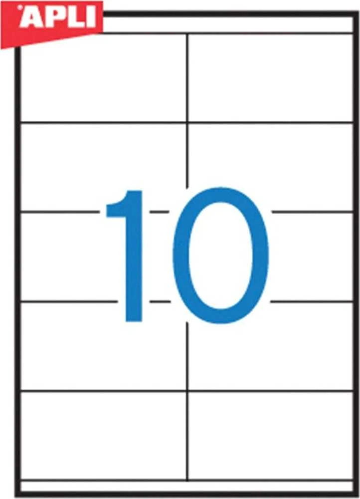 Lipnios etiketės Apli, A4, 105x57mm, 100 lapų, baltos spalvos