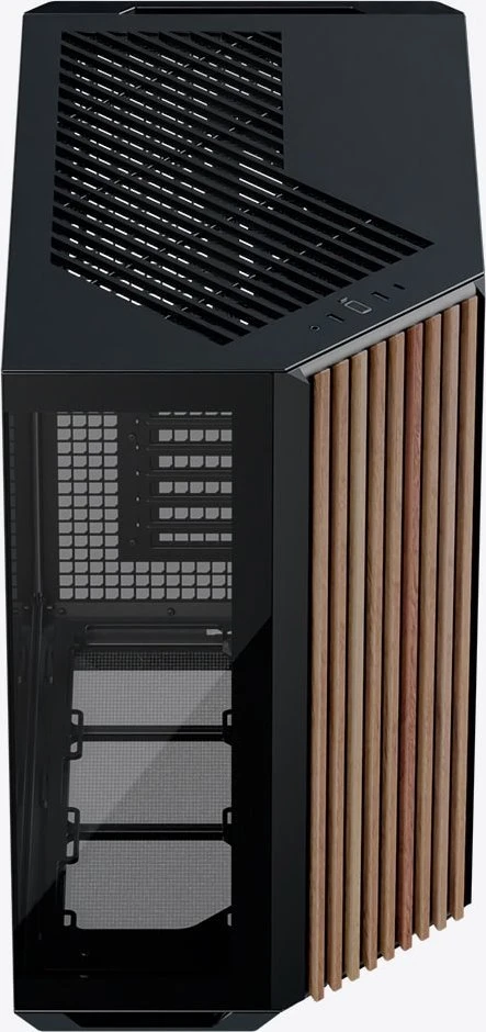 APNX V1 PC-kompiuterio korpusas, Midi-Tower, ATX, Tempered Glass – Holz, juodos spalvos