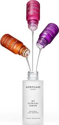 My Clinical Serum rinkinys Apotcare: Vitaminas C – šviesinantis serumas veidui, 10 ml + Vitaminas B3 – serumas veidui nuo paraudimo, 10 ml + Saldymedžio bekvapis serumas veidui nuo dėmių dienai ir nakčiai, 10 ml
