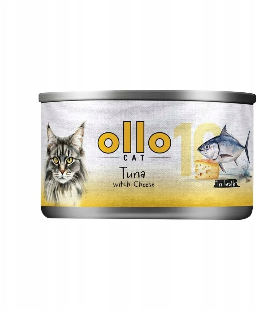 OLLO Cat nr 10 Tuna & Cheese in broth – šlapias kačių maistas – 70g
