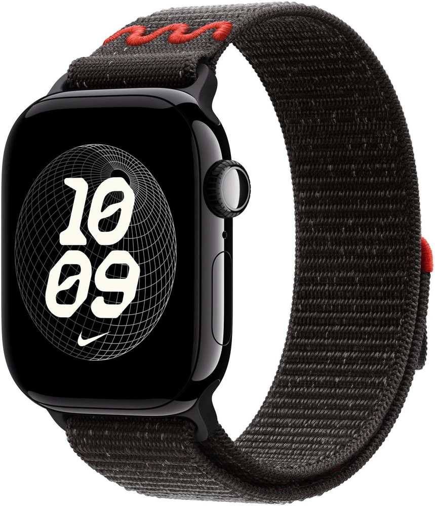 Apple 42 mm vidurnakčio juodos spalvos „Nike“ sportinis dirželis