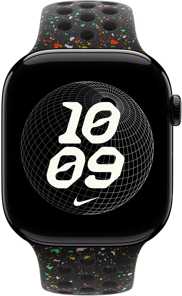 Apple 46 mm vidurnakčio juodumo „Nike“ sportinis dirželis – S/M