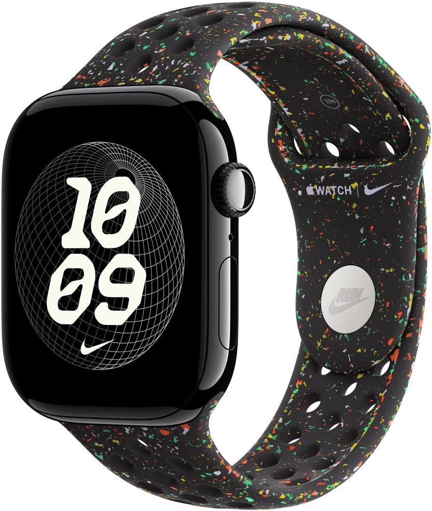 Apple 46 mm vidurnakčio juodumo „Nike“ sportinis dirželis – S/M