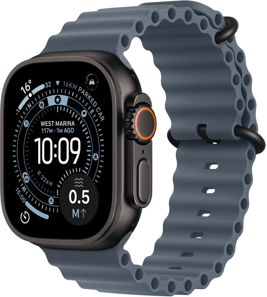 „Apple“ 49 mm „Anchor Mėlyna Ocean Band“ – juodo titano apdaila