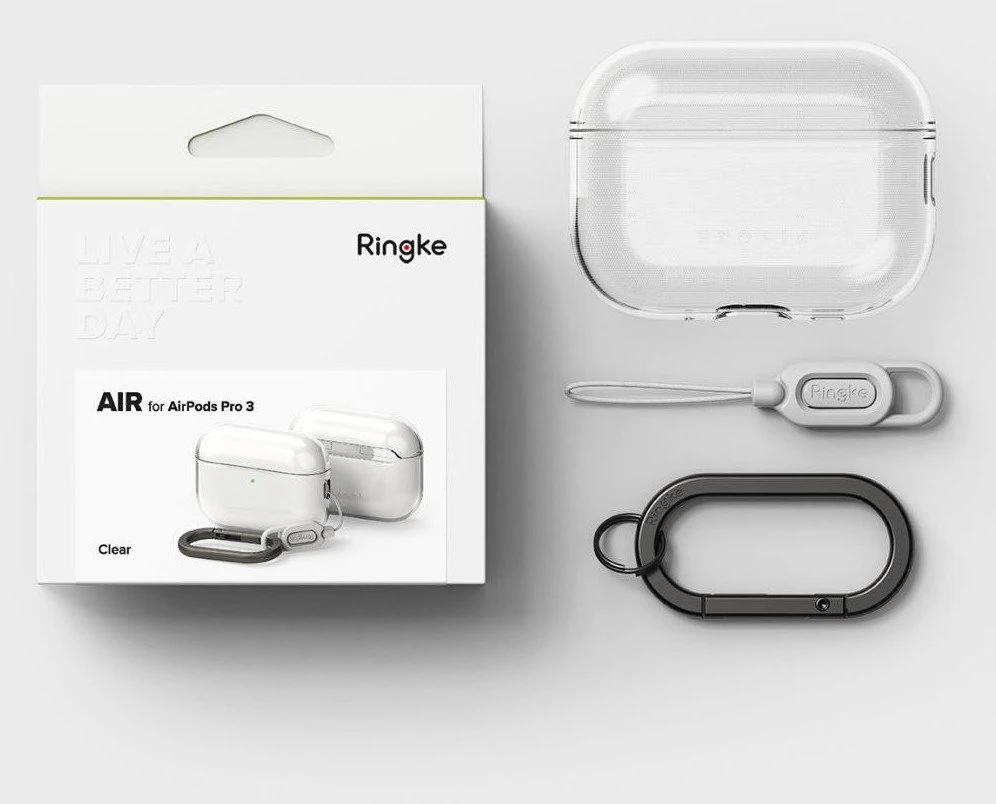 Dėklas „Ringke Air Case“, skirtas „AirPods Pro 3“ ausinėms – skaidrus