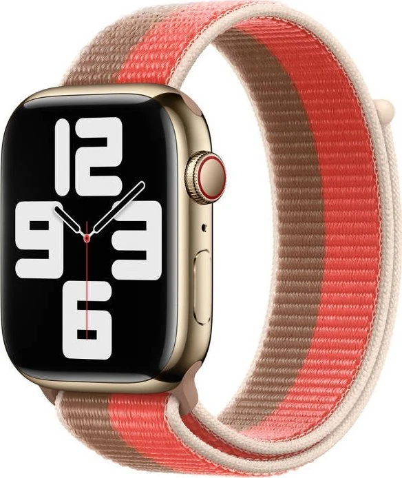 „APPLE“ DIRŽELIS „APPLE WATCH ML303AM/A SPORT LOOP“ 45 MM Rožinis POMELO/RŪDO ORIGINALUS ANTSPAUDAS