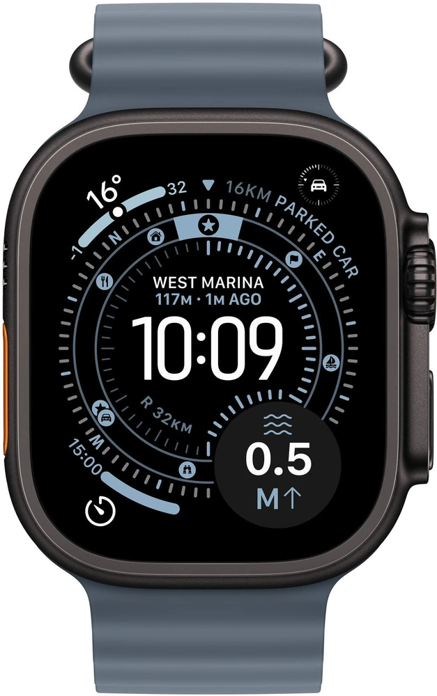 „Apple“ 49 mm „Anchor Mėlyna Ocean Band“ – juodo titano apdaila