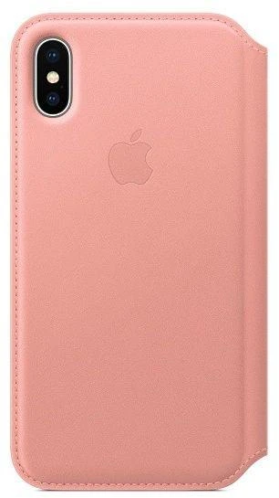 Apple iPhone X odinis atverčiamas dėklas - Rožinis (Soft Pink)