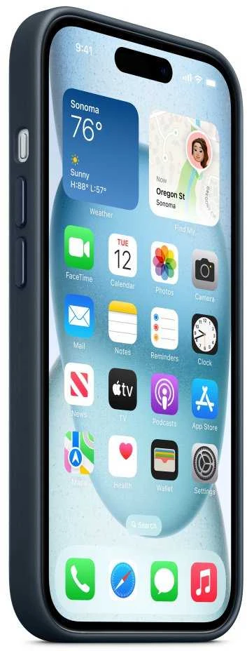 iPhone 15 FineWoven Case with MagSafe - Pacific Blue
