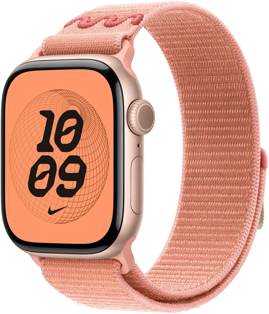 „Apple“ 42 mm „Alpenglow Rožinė Nike Sport Loop“ laikrodis