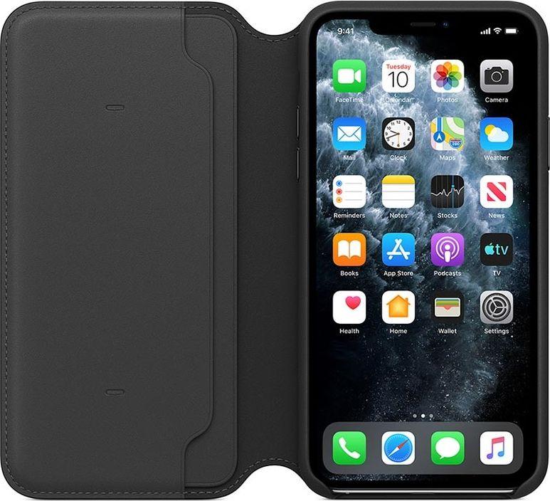 Apple iPhone 11 Pro Max odinis atverčiamas dėklas - Juodas