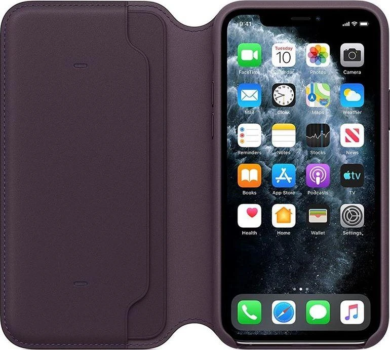 Apple iPhone 11 Pro odinis atverčiamas dėklas - Baklažano spalvos