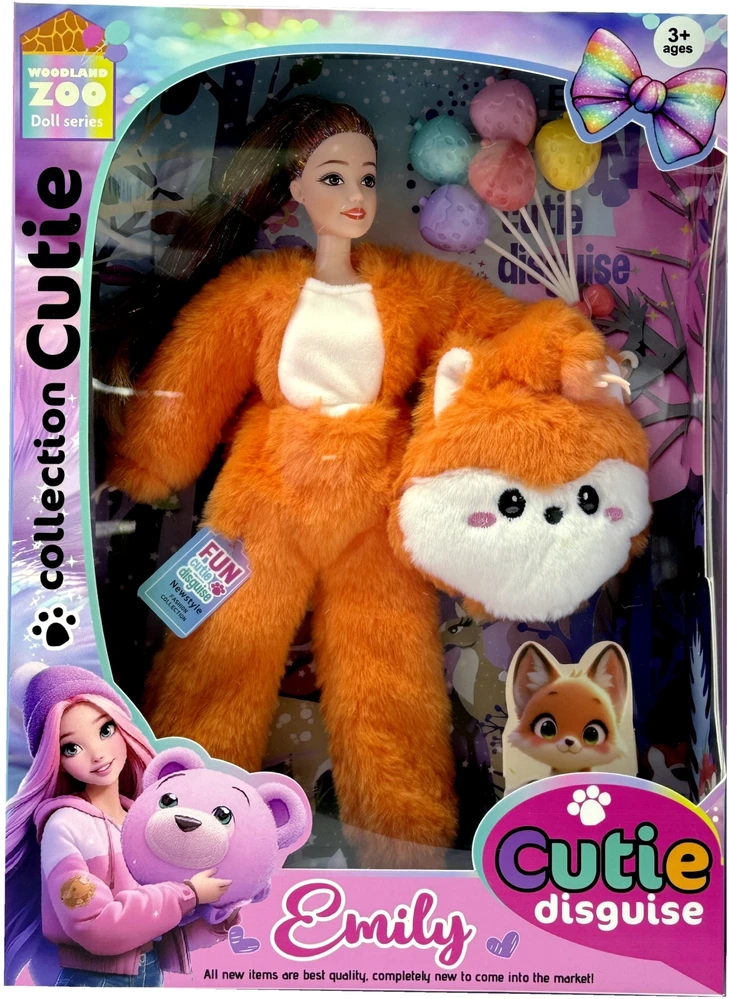 Lėlė Emily With Fox Costume QJ201A, 32 cm