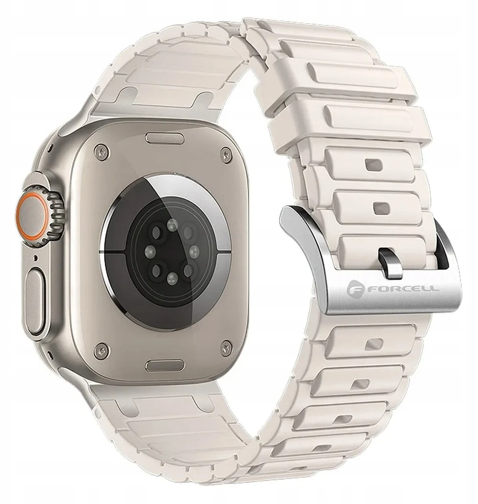 „Apple Watch“ apyrankė „Forcell F-Design FA06“ silikoninė, balta, 38/40/41 mm, su skylutėmis