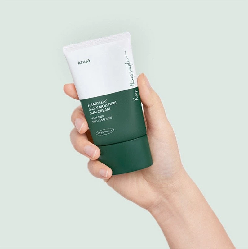Anua Heartleaf Silky Moisture Sun Cream SPF50+ PA++++ Apsauginis kremas nuo saulės, 50 ml
