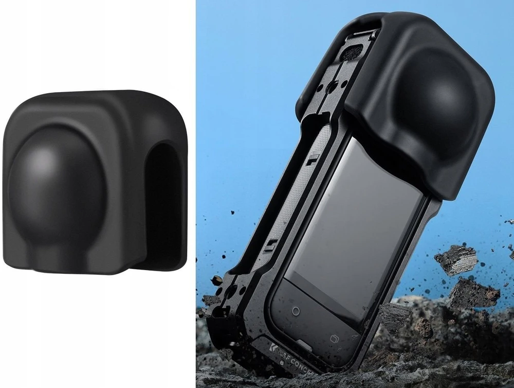 K&F CONCEPT Insta360 X5 aliuminio kameros narvas su silikonine objektyvo apsauga, 2 šaltos batų jungtimis