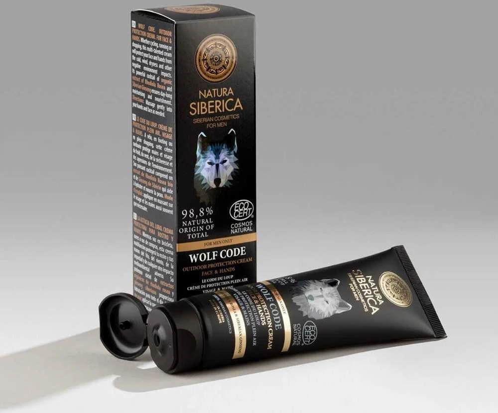 EUROBIO Natura Siberica Men apsauginis kremas veidui ir rankoms, 80ml