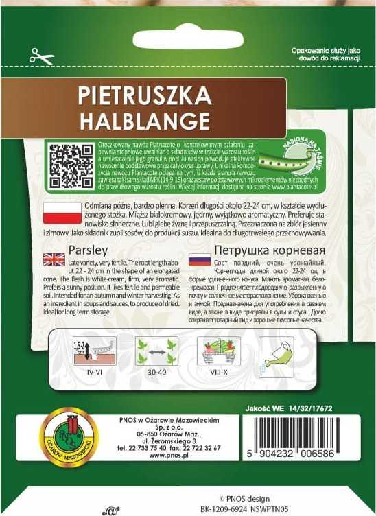 Pnos Apte Petražolės pusiau ilgos juostelės 6 m Vėlyva veislė, derlinga