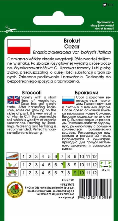 Caesar Broccoli PNOS Vegetable Seeds, 2g Pack