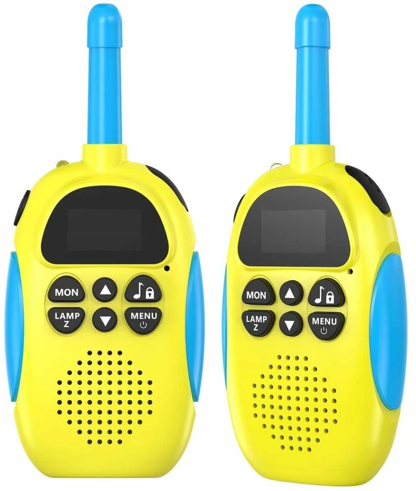 Aptel Rinkinys 2x Radijo ryšio nešiojamoji stotelė Walkie Talkie 3 km 16 kanalų KiddoBoo / Geltona