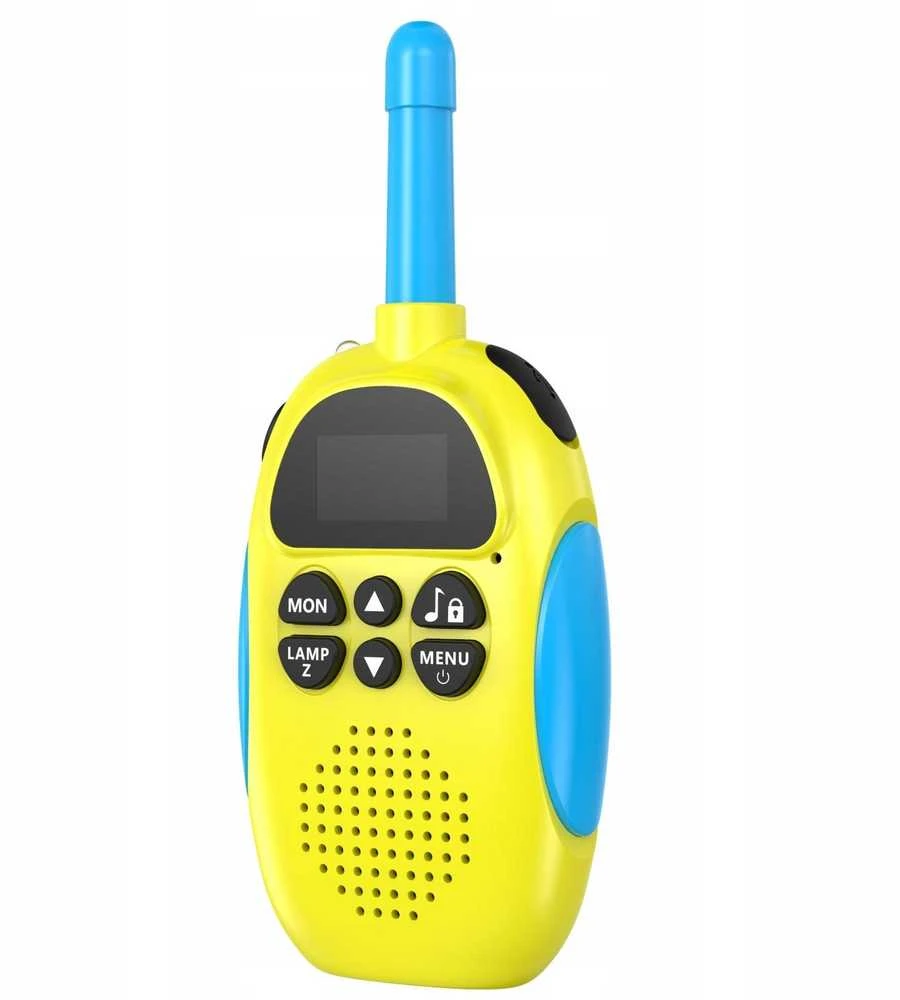Aptel Rinkinys 2x Radijo ryšio nešiojamoji stotelė Walkie Talkie 3 km 16 kanalų KiddoBoo / Geltona