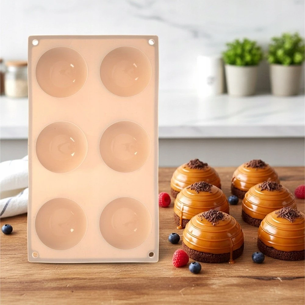 Aptel Orion Silikoninė Kepimo Forma 28x16,5 cm Pusiau Sferinė Bežinė