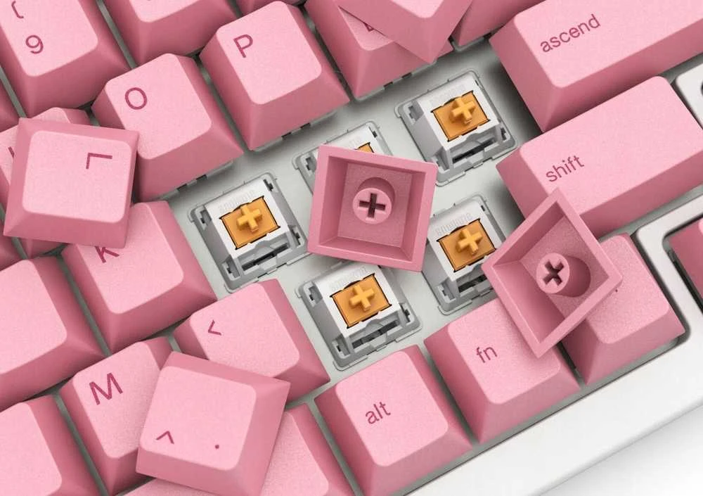 Klaviatūra Glorious GPBT Keycaps – Rožinė Grapefruit – Forge