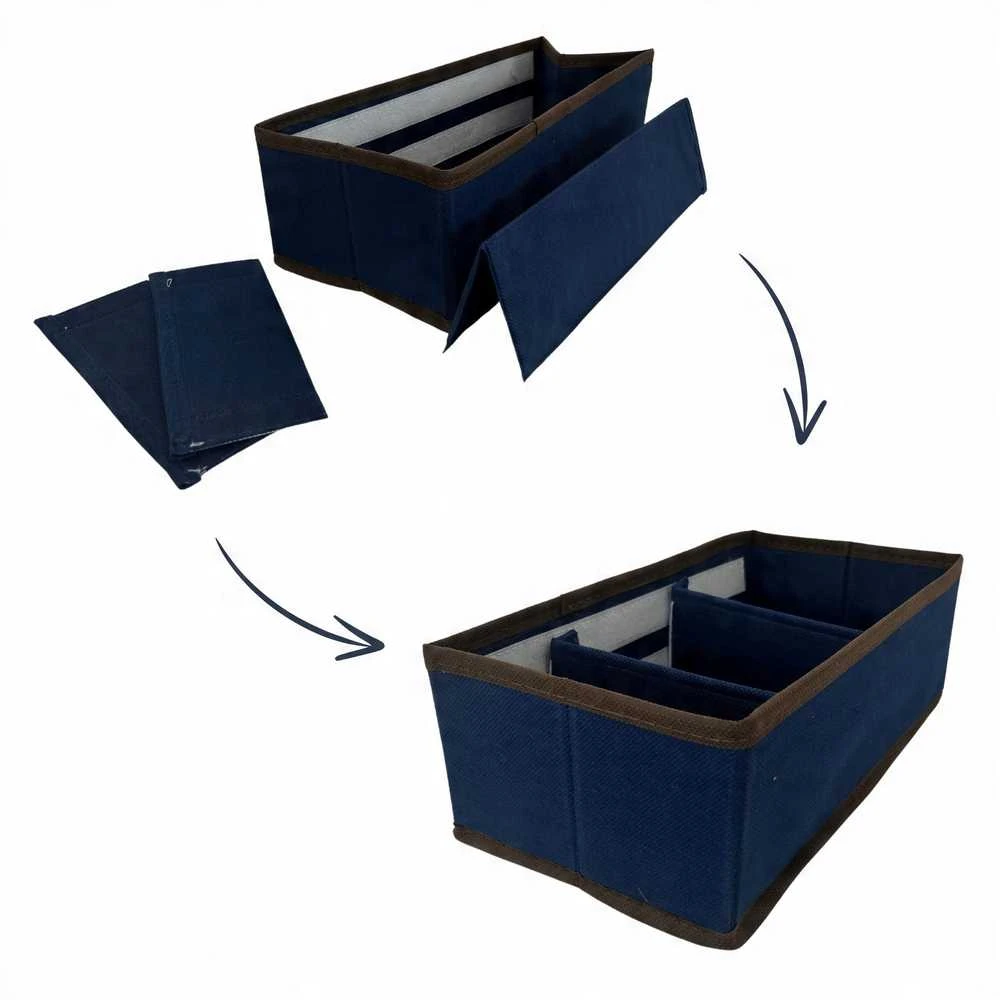 ORDINETT Dėžutė su sekcijomis M 30,5x15,5x10cm Mėlyna